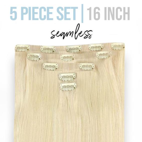 ZALA - 16-INCH SEAMLESS CLIP-IN HAIR EXTENSIONS — 100% HUMAN REMY 5 PC  EXTENSIONS