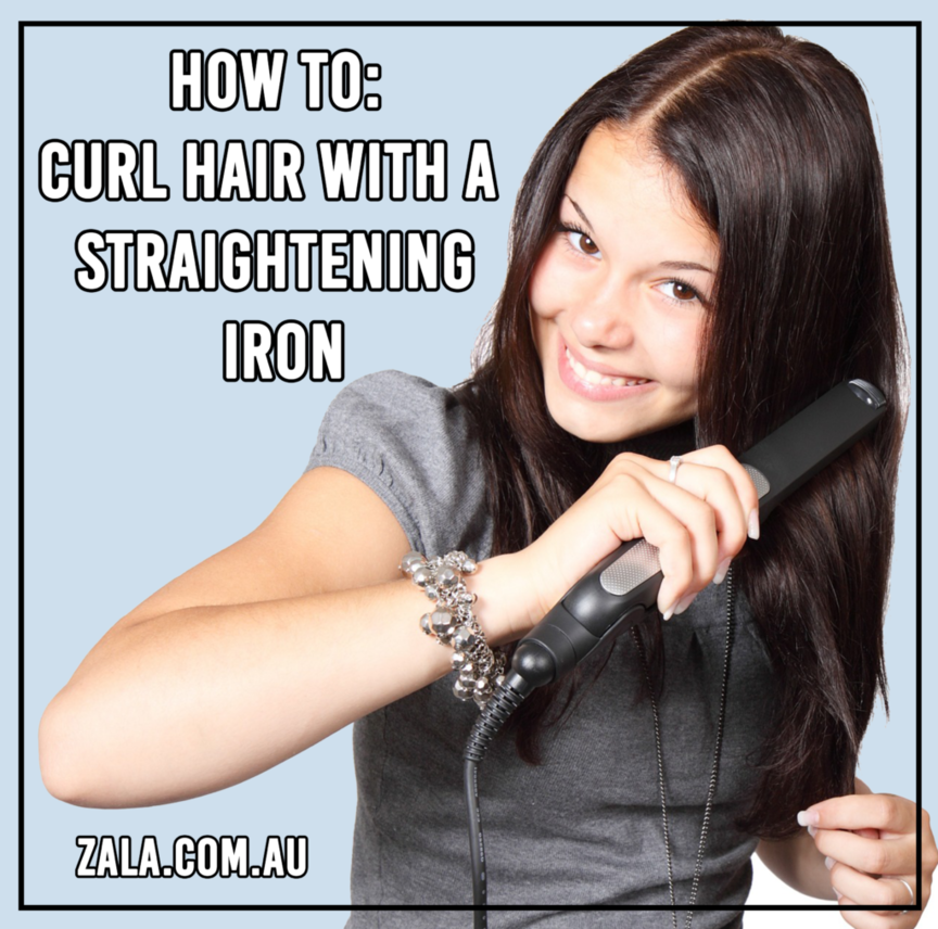 zala curl hair with a straightening iron